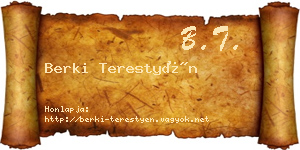Berki Terestyén névjegykártya